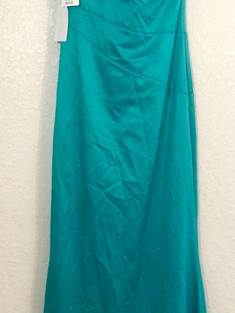 NWT Jessica Simpson Teal Flower One Shoulder Stretch Dress Size 9